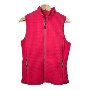 Tangerine Hot Pink Fleece Vest Medium Womens